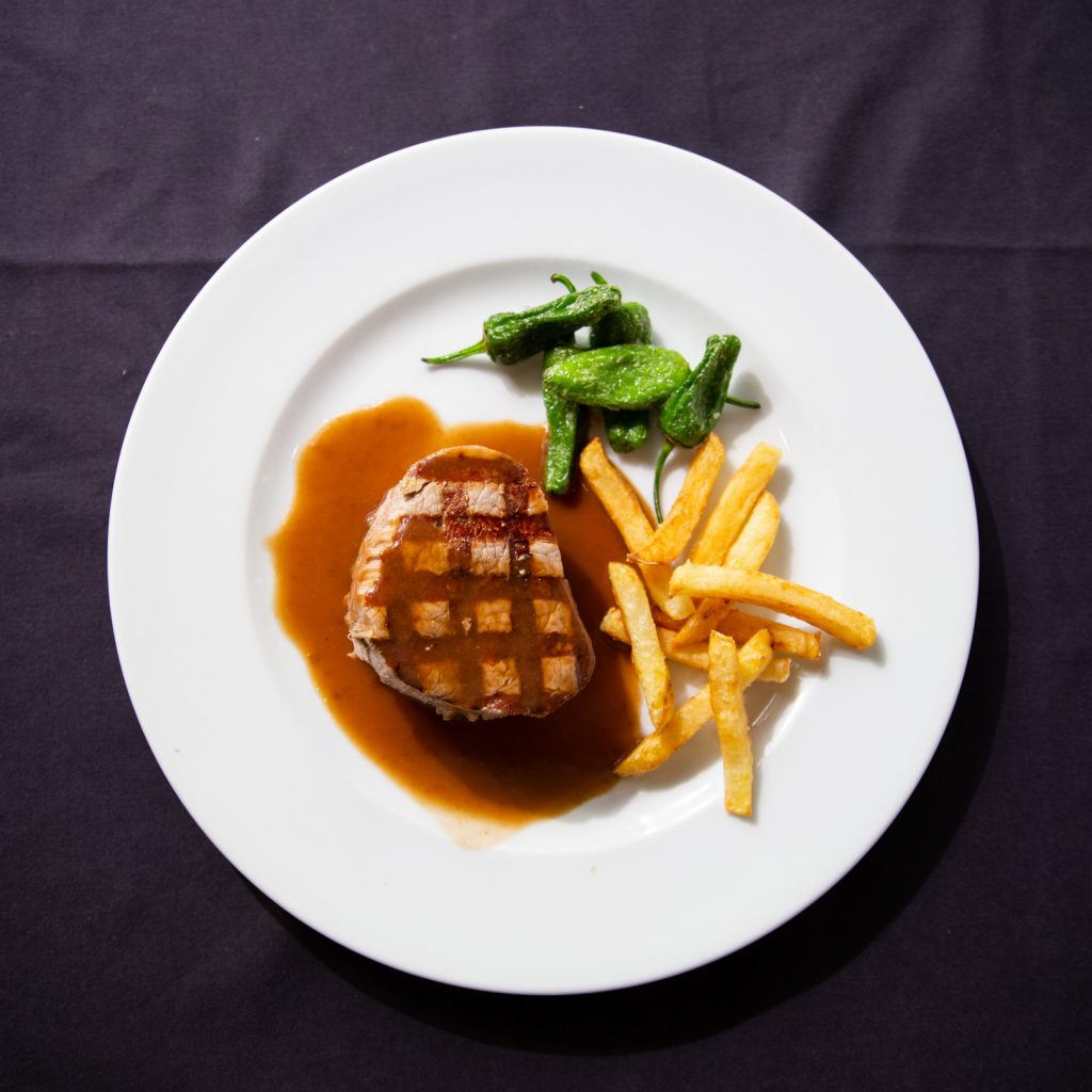 Filete con reducción de Rioja