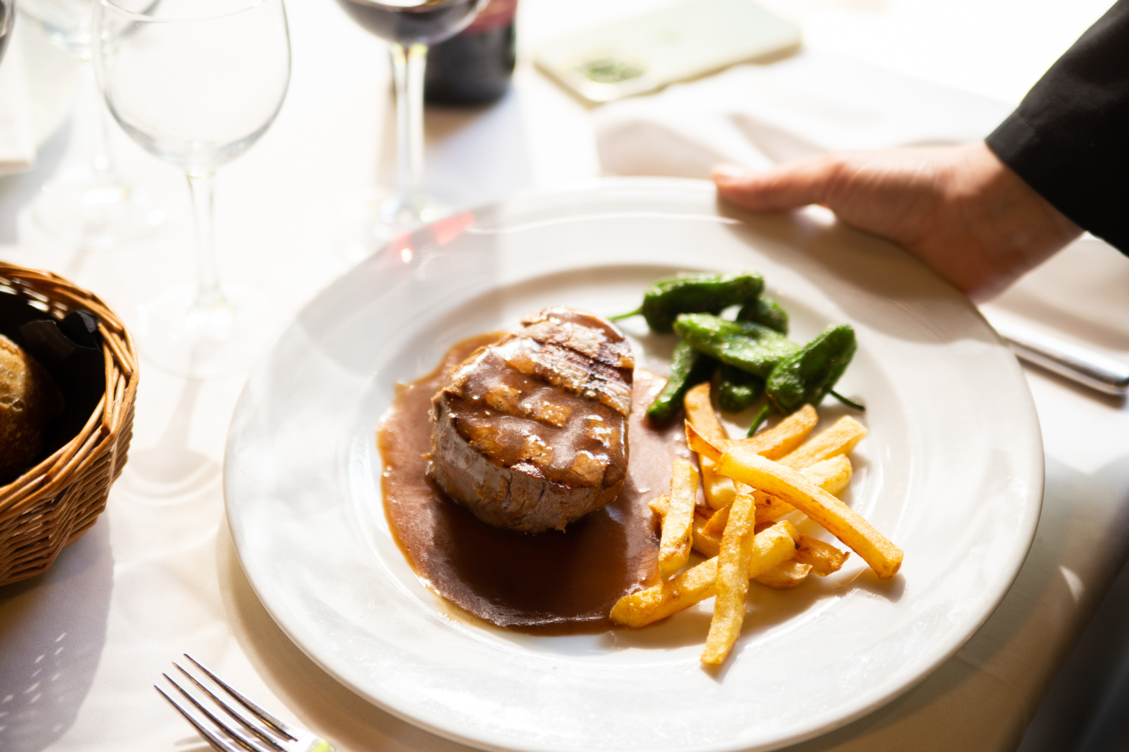 Steak with Rioja reduction